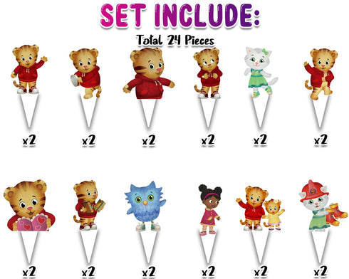 Cupcake Toppers Little Tiger – 24 PCS Party Decorations for Kids Birthday