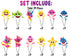 Cartoon Cupcake Toppers - Set of 24 Party Decorations