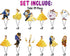 Cupcake Toppers Beauty and Beast - Set of 24 Magical Party Decorations