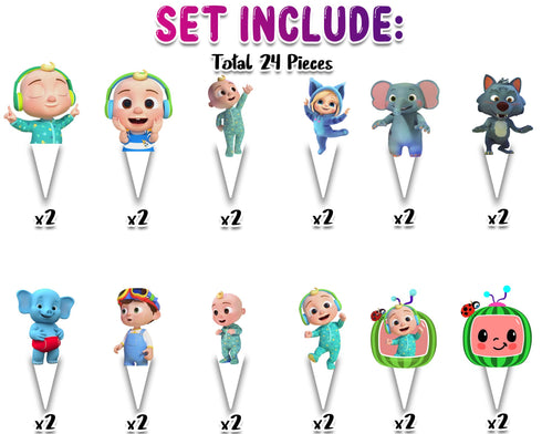 Cupcake Toppers Baby Melon – 24 pcs Birthday Party Decorations