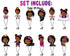 Girl Afro Boss Cupcake Toppers - Set of 24
