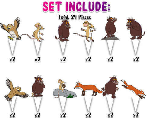 The Gruffalo 24 Pcs Cupcake Toppers – Storybook Party Decorations