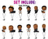 Afro Cartoon Boss Cupcake Toppers - Set of 24