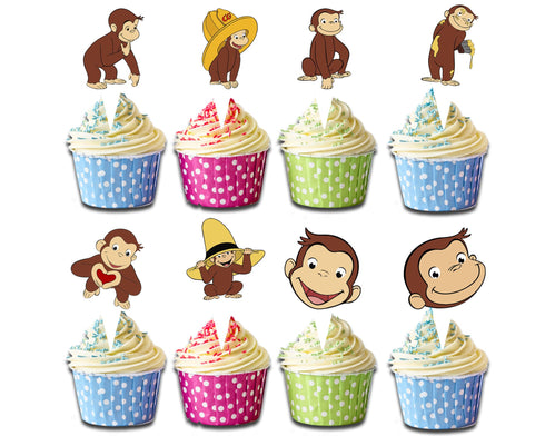 Cupcake Toppers Curious Monkey – 24 Pieces Monkey Party Decorations
