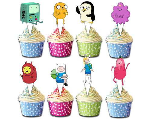 Cupcake Toppers Adventure - 24 Pieces. Birthday Decorations.