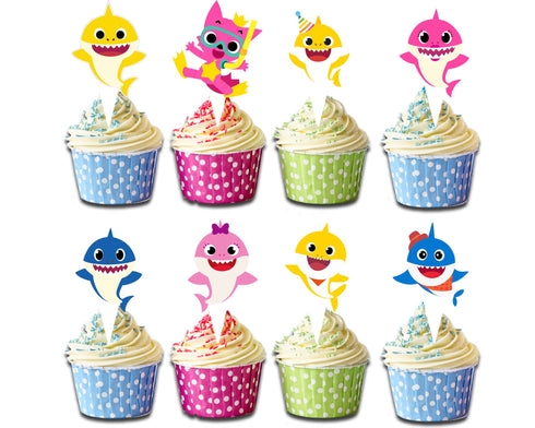 Cartoon Cupcake Toppers - Set of 24 Party Decorations