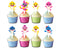 Cartoon Cupcake Toppers - Set of 24 Party Decorations