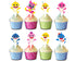 Cartoon Cupcake Toppers - Set of 24 Party Decorations