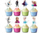 Cupcake Toppers Set Elsa β 24 pcs Princess Birthday Cake Decorations, Elsa Anna Olaf Party Cupcake Picks