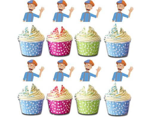 Cupcake Toppers Blipo - Set of 24 Party Decorations for Kids