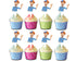 Cupcake Toppers Blipo - Set of 24 Party Decorations for Kids