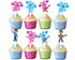 24 Pcs Cupcake Toppers Blue Dog - Party Decorations for Kids Birthday