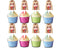 Face Cupcake Toppers Barbe - Set of 24 Glamorous Party Decorations