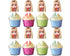 Face Cupcake Toppers Barbe - Set of 24 Glamorous Party Decorations