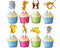 Cupcake Toppers Giraffes Can't Dance – 24 Pcs Jungle Animal Party Decorations