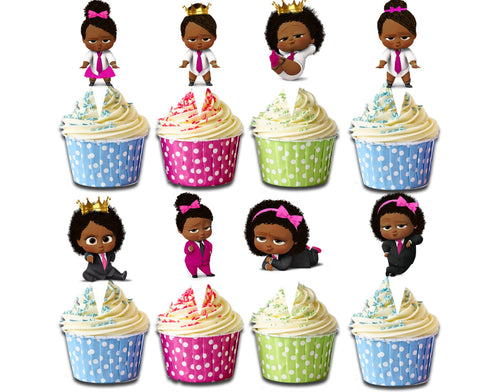 Girl Afro Boss Cupcake Toppers - Set of 24
