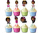 Girl Afro Boss Cupcake Toppers - Set of 24