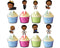 Afro Cartoon Boss Cupcake Toppers - Set of 24