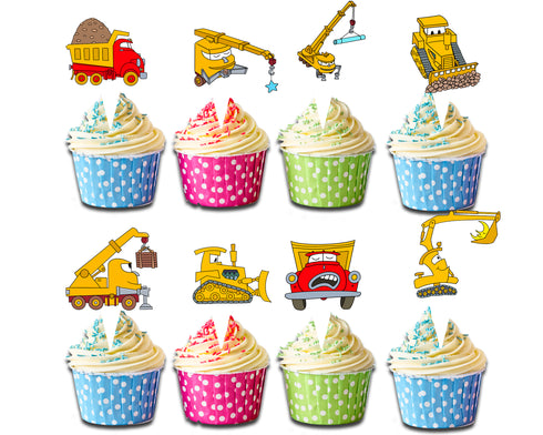 Goodnight, Goodnight Construction Site 24 PCS Cupcake Toppers