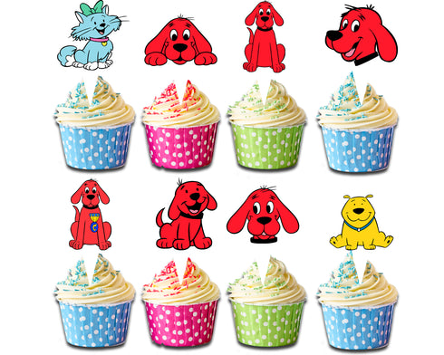 24 Pcs Cupcake Toppers Clifford