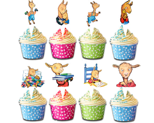 Llama Llama Red Pajama 24 Pcs Cupcake Toppers – Birthday Party Decorations, Storybook Party, Baby Shower, Kids Theme Party
