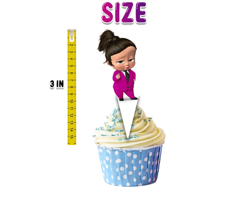 Girl Boss Cupcake Toppers - Set of 24 Stylish Party Decorations for Birthdays