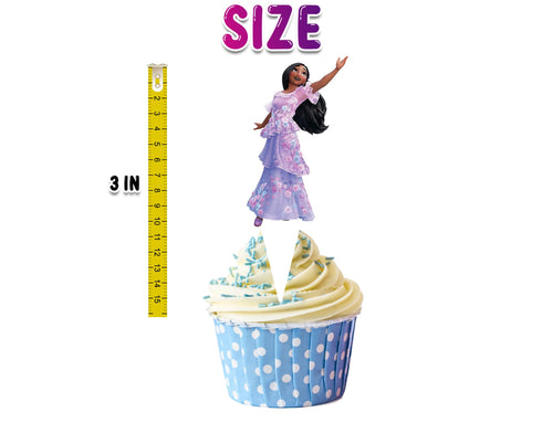 Cupcake Toppers Mexican Girl Set of 24 - Birthday Party Decorations, Mirabel Theme Cake Toppers