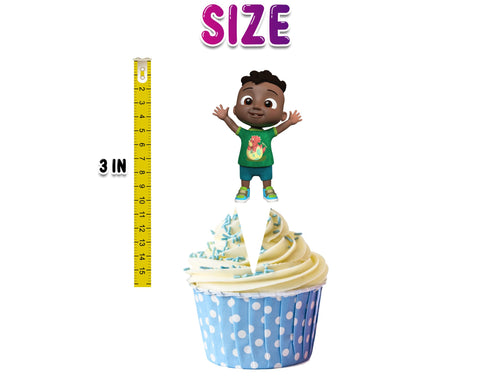 Afro Cody Cupcake Toppers Baby Melon β 24 PCS Birthday Party Decorations