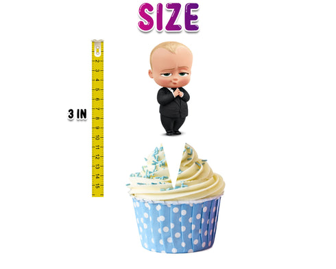 Cartoon Boss Cupcake Toppers - Set of 24 Party Decorations for Birthdays and Celebrations