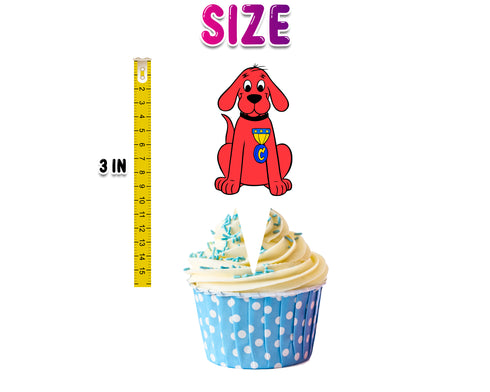 24 Pcs Cupcake Toppers Clifford