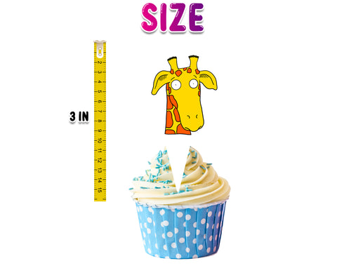 Cupcake Toppers Giraffes Can't Dance – 24 Pcs Jungle Animal Party Decorations
