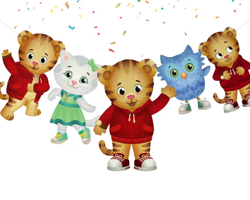 Birthday Garland Banner Little Tiger – 5 Cardstock Cutouts, 5FT Party Decoration