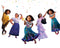 Birthday Banner Mexican Girl Garland - 5 Cardstock Character Cutouts