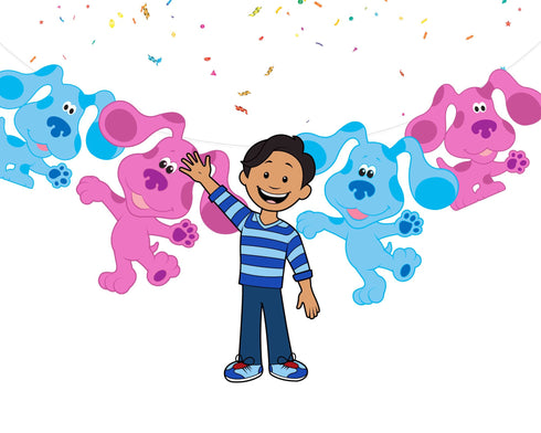 Birthday Banner Blue Clue Dogs – Blue & Magenta Party Garland 5 Ft, Kids Birthday Decorations