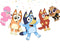 Birthday Banner Blue Dog – 5 FT Party Garland with 5 Cardstock Characters – Cartoon Dog Themed Party