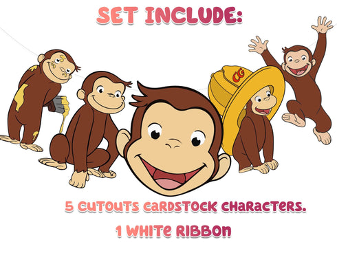 Birthday Banner Curious Monkey – 5 FT Cardstock Garland, Monkey Party Decorations for Kids