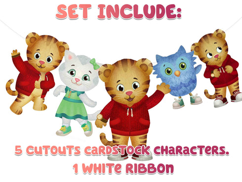 Birthday Garland Banner Little Tiger – 5 Cardstock Cutouts, 5FT Party Decoration