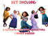 Birthday Banner Mexican Girl Garland - 5 Cardstock Character Cutouts