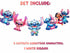 Birthday Party Garland Stitch – 5 Cutout Hanging Characters with Ribbon