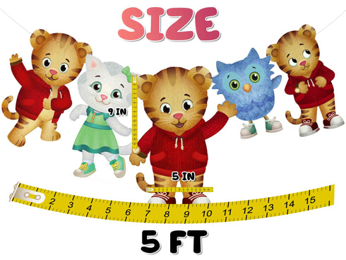 Birthday Garland Banner Little Tiger – 5 Cardstock Cutouts, 5FT Party Decoration
