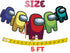 Birthday Party Banner Among - 5 Crewmate Cardstock Garland 5 FT