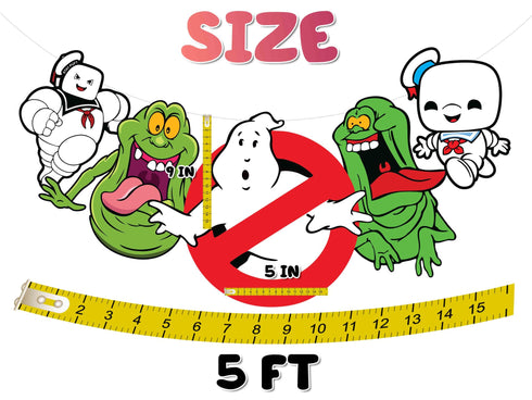 Happy Birthday Banner Ghost – 5 Ft Cardstock Character Banner Ghostbusters