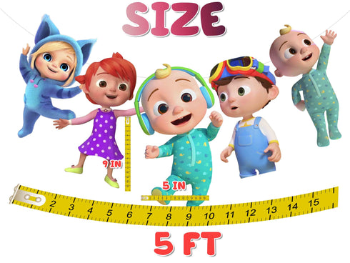 Birthday Banner Baby Melon - 5 ft Garland with Characters, Kids Birthday Party Decorations