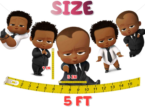 Afro Boss Theme Birthday Banner – 5 Cardstock Cutouts, 5 FT Party Garland