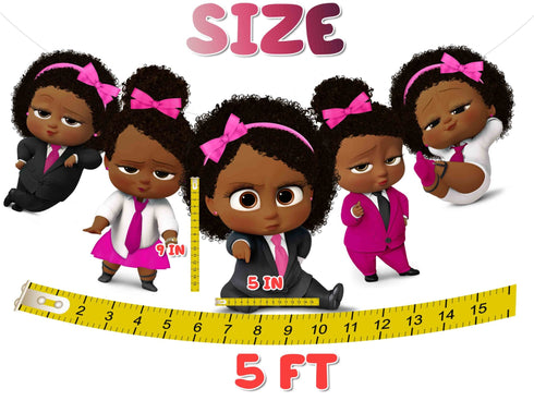 Girl Afro Birthday Banner Boss – 5FT Ribbon Garland. Party Decoration for Girls - Baby Theme