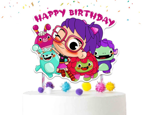 Cake Topper Abby – Happy Birthday Cardstock Decoration for Kids Party