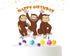 Cake Topper Curious Monkey – Happy Birthday Cake Decoration, Monkey Theme Party Topper