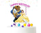 Cake Topper Beauty Beast – Belle & Beast Cardstock Topper with “Happy Birthday”