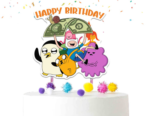 Cake Topper Adventure - Happy Birthday Finn & Friends Decoration