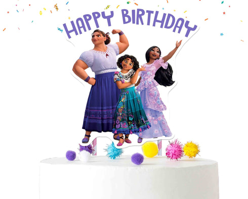 Happy Birthday Mexican Girls Cake Topper – Cardstock Cake Decoration